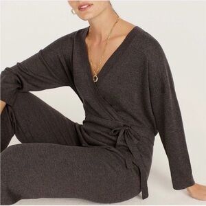 NWT J.Crew Merino Wool Charcoal Wrap Jumpsuit
